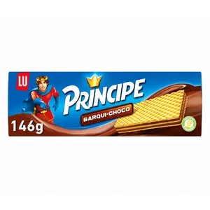 PRÍNCIPE Barqui-Choco Galletas rellenas de finas capas de chocolate 146 g.