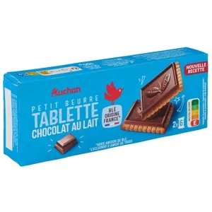 PRODUCTO ALCAMPO Galletas de mantequilla con tableta de chocolate con leche 150 g.