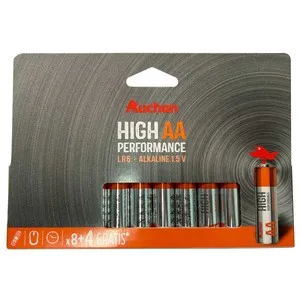Pack de 12 pilas alcalinas AA, LR06, 1,5V, PRODUCTO ALCAMPO.