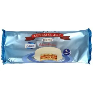MÁRDEL Galletas de alfajor de chocolate blanco con dulce de leche 150 gr,