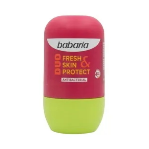 BABARIA Duo fresh & skin protect Desodorante roll on unisex, antitranspirante y antibacteriano hasta 48 horas 50 ml.