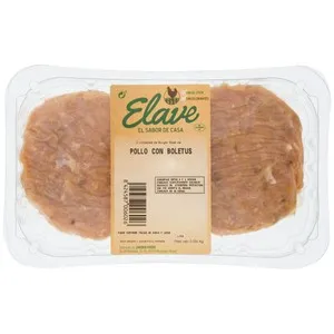 ELAVE Bandeja con burger meat de pollo con boletus, elaboradas sin gluten 2 x 125 g.