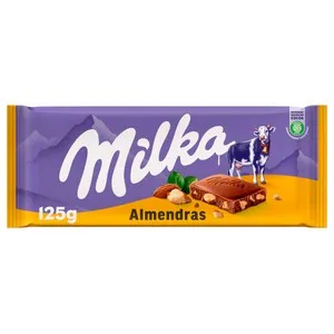 MILKA Chocolate de leche con almendras 125 g.
