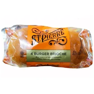 ST. PIERRE Pan de hamburguesa brioche 4 uds 250 g.