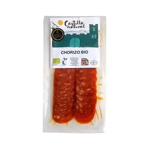 RAZA Y SABOR Castilla natural Chorizo ecológico cortado en lonchas 70 g.