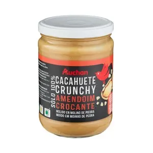 PRODUCTO ALCAMPO Crema de cacahuete crujiente (crunchy) con trozos, molida en molino de piedra 500 g