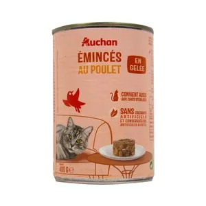 PRODUCTO ALCAMPO Comida húmeda para gatos a base de pollo 400 g.