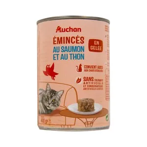 PRODUCTO ALCAMPO Comida para gatos a base de salmón y atún 400 g.
