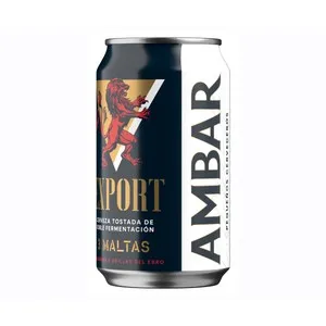 AMBAR EXPORT Cerveza tostada lata de 33 cl.