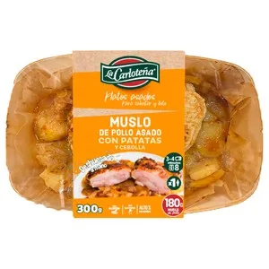 LA CARLOTEÑA Muslo de pollo deshuesado con patatas y cebolla - 300g.