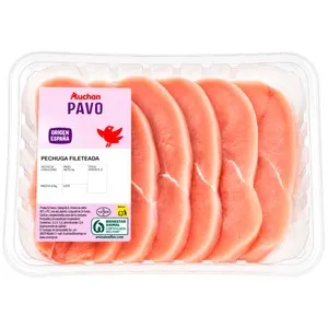 AUCHAN Filetes de pechuga de pavo Producto Alcampo.