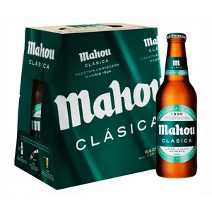 MAHOU CLASICA Cervezas pack de 6 botellas de 25 cl.