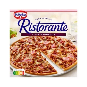 DR. OETKER Pizza de masa fina y crujiente con carne de vacuno, jamón cocido y ketchup especiado Ristorante 340 g.