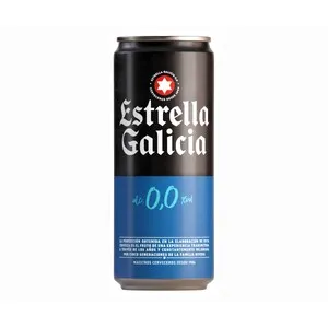 ESTRELLA GALICIA Cerveza sin alcohol (0,0% Vol.) lata de 33 cl.