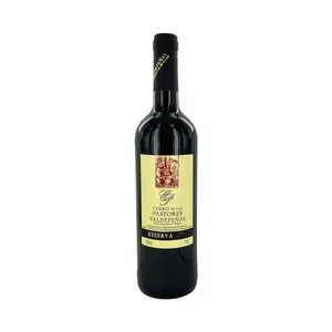 CERRO DE LOS PASTORES Vino tinto reserva con D.O. Valdepeñas botella 75 cl.