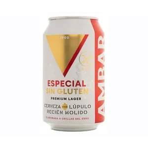 AMBAR Cerveza sin gluten 1900 lata de 33 cl.