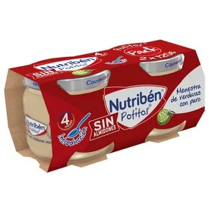 NUTRIBÉN Potitos® de menestra de verduras con pavo, a partir de 4 meses NUTRIBÉN Introducción 2 x 120 g.