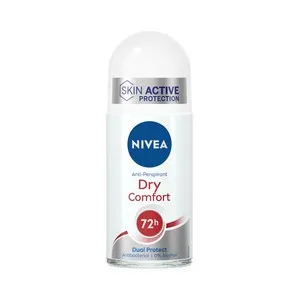 NIVEA Dry comfort Desodorante roll on para mujer con protección antitranspirante hasta 72 horas 50 ml.