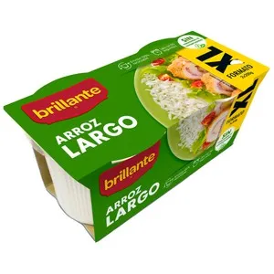 BRILLANTE Arroz largo en tarrina paquete 2 uds x 200 g.