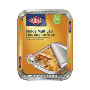 ALBAL Moldes de aluminio multiusos con tapa 22x17cm ALBAL 3 uds.