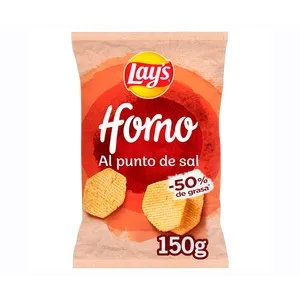 LAY'S Patatas horneadas onduladas al punto de sal bolsa de 150 g.