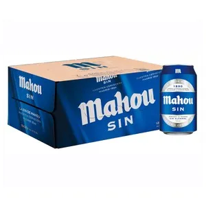 MAHOU Cervezas sin alcohol pack de 12 latas de 33 cl.