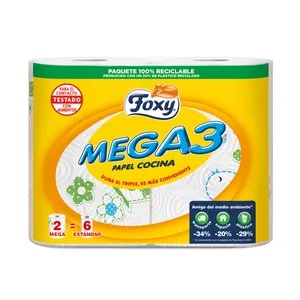 FOXY Mega 3 Papel de cocina de tres capas 2 uds.