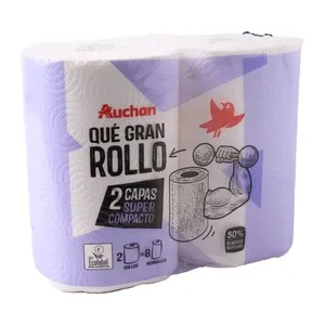 PRODUCTO ALCAMPO Papel de cocina supercompacto de doble capa y con certificado Ecolabel 2 uds.