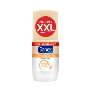 SANEX Dermo+ sensitive Desodorante roll on para mujer, antitranspirante hasta 72 horas 90 ml.