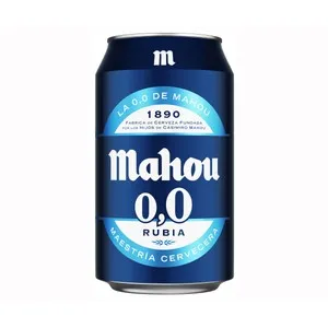 MAHOU Cerveza rubia 0,0 % lata 33 cl.