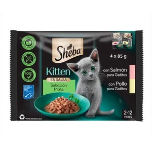SHEBA Alimento de gato húmedo en bolsa mix salsa 4 x 85 gr.