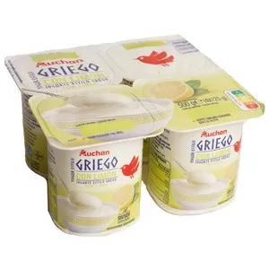 AUCHAN Yogur estilo griego con limón 4 x 125 g Producto Alcampo.