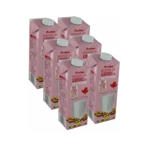 AUCHAN Bebida de almendras sin azúcar 6 x 1 l. Producto Alcampo
