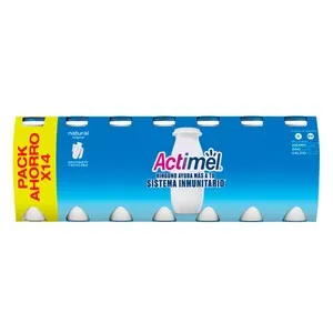ACTIMEL Leche fermentada con Lcasei y sabor natural de Danone 14 x 100 g.