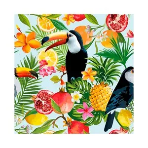 Set de 20 servilletas tropical rojo, 33x33cm, ACTUEL