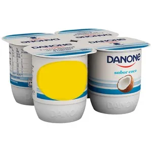DANONE Yogur con sabor a coco, elaborado con leche fresca de vaca 4 x 120 g.