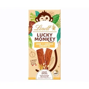 LINDT LUCKY MONKEY Chocolate con leche crispy 100 gr.
