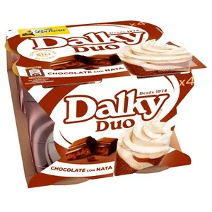 LA LECHERA Copa de chocolate y nata de NESTLÉ LA LECHERA DALKY pack de 4 uds de 90 gr