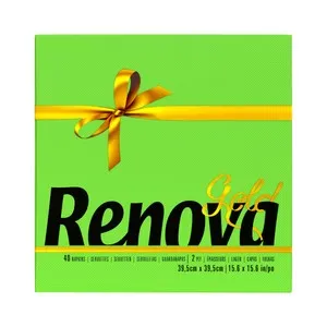 RENOVA Servilletas color verde RENOVA GOLD 40 uds.