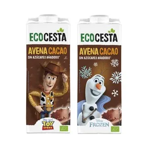 ECOCESTA Bebida vegetal de avena y cacao ecológico y de comercio justo, sin azúcares añadidos 1 l.