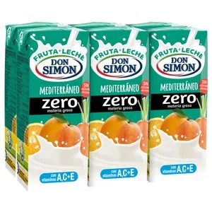 DON SIMON Bebida de leche y zumo de frutas mediterraneas Funciona max 6 x 200 ml.