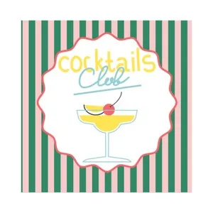 Servilletas 33x33cm 20unds, deco Colktail Club. ACTUEL