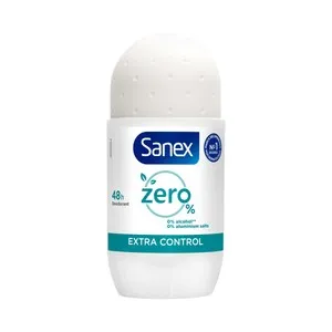 SANEX Zero % extra control Desodorante roll on para mujer antitranspirante hasta 48 horas 50 ml.