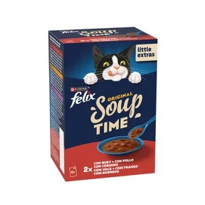 PURINA FELIX Soup Alimento de gato húmedo buey 6X48