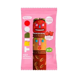 SMILEAT Triboo Snack (con formas divertidas) de fresa y manzana ecológicos 25 g.