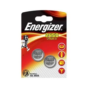 Pack de 2 pilas de botón de litio CR2450, 3V, ENERGIZER.