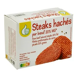 AUCHAN ECONOMICO Hamburguesa de carne picada mixta con un 20% de grasa 10 uds.