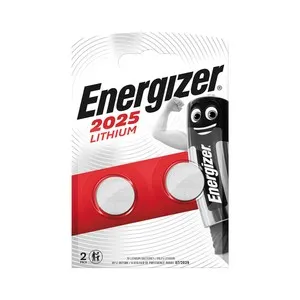 Pack de 2 pilas de botón de litio CR2025, 3V, ENERGIZER.