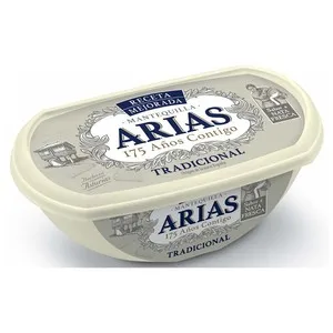 ARIAS Tarrina de mantequilla tradicional sin sal ARIAS 235 g.