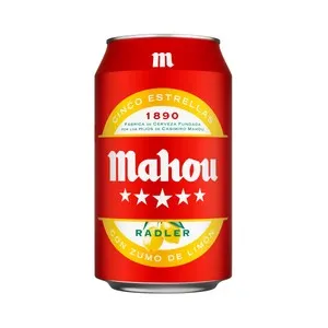 MAHOU RADLER Cerveza con zumo natural de limón lata 33 cl.